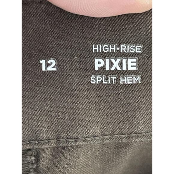 Old Navy Pixie Pants Womens 12 Brown High Rise Split Hem Stretch Work Casual - Picture 10 of 13
